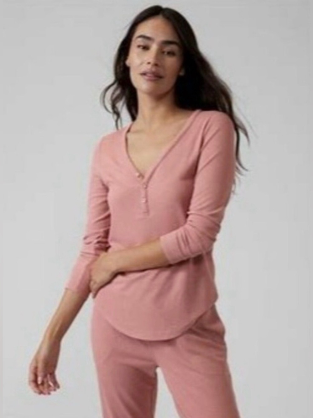 NWT Athleta Wind Down Sleep Top in Pink
